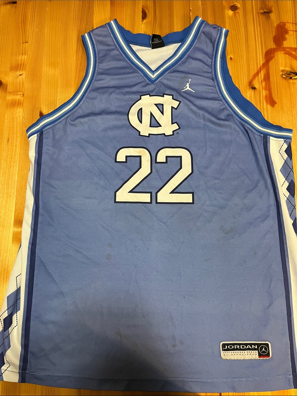 Jordan Light Blue & White #22 Collegiate Basketball Jersey